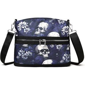 Women Gothic Skull Shoulder Bag Y2K Backpack Street Hippie Style Wallet Purple